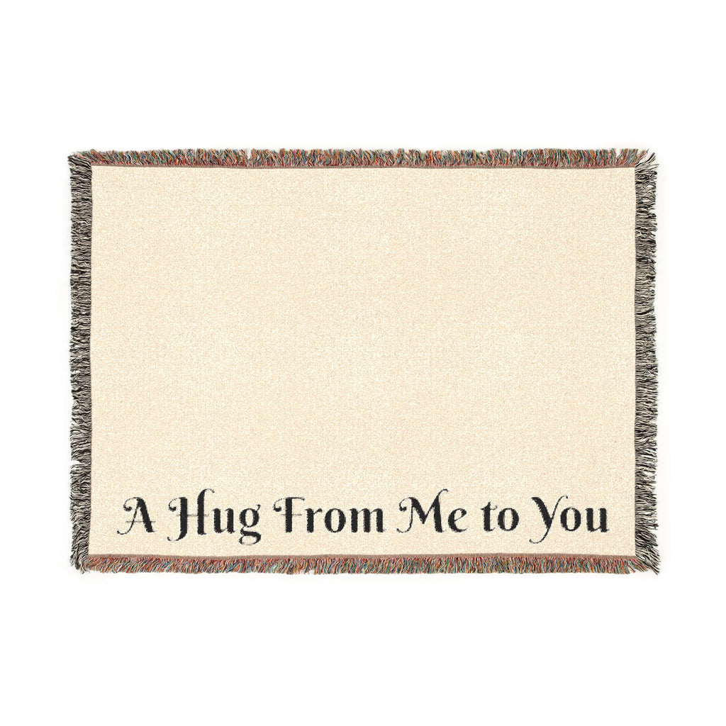 Sympathy Message Woven Blanket — “A Hug From Me to You” Cozy Cotton Throw