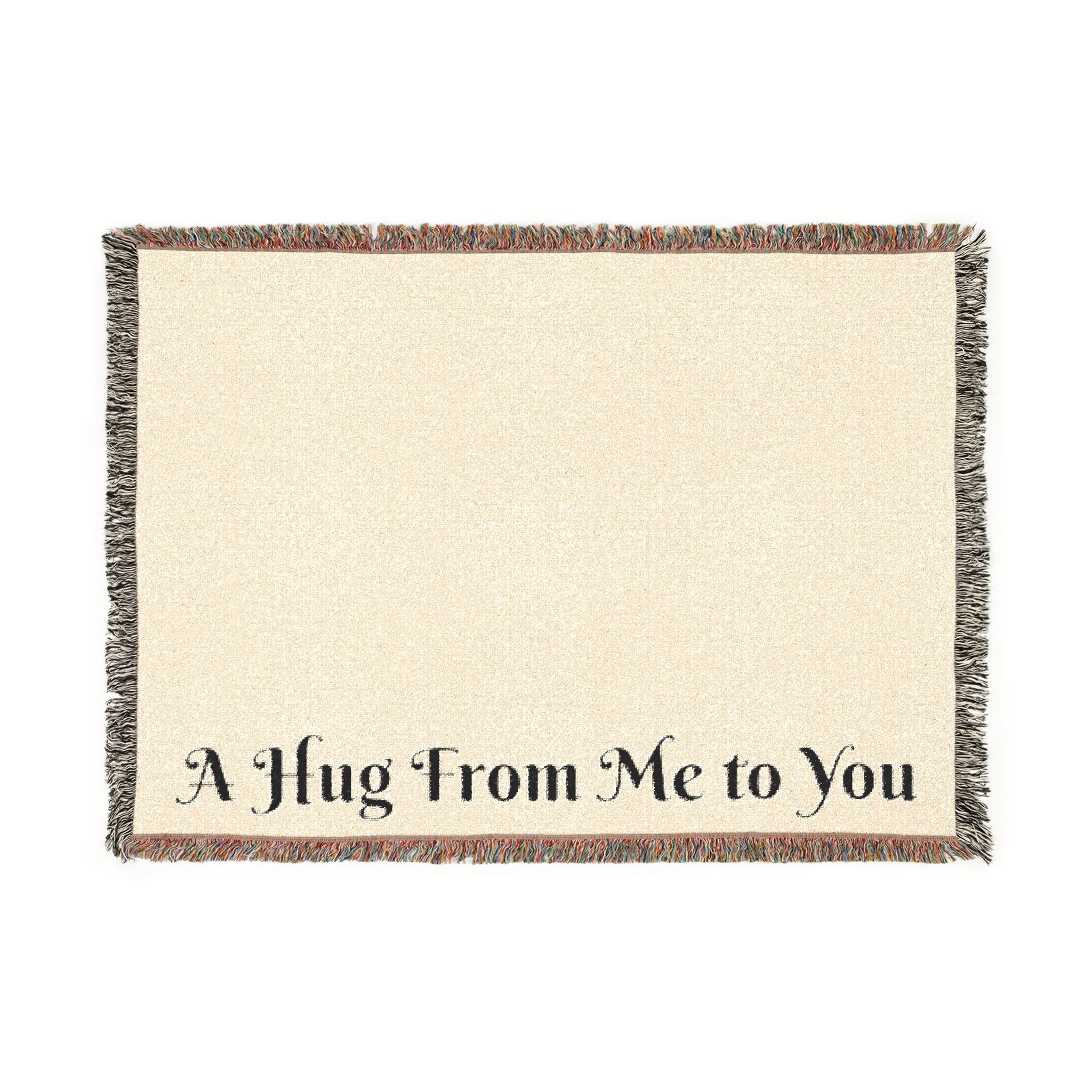 Sympathy Message Woven Blanket — “A Hug From Me to You” Cozy Cotton Throw