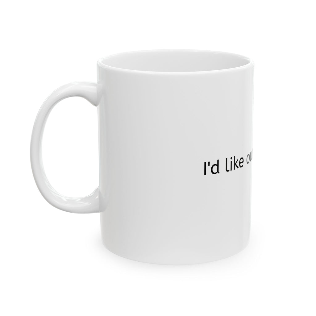 Ceramic Mug — Minimalist Text Coffee Cup (11oz/15oz)