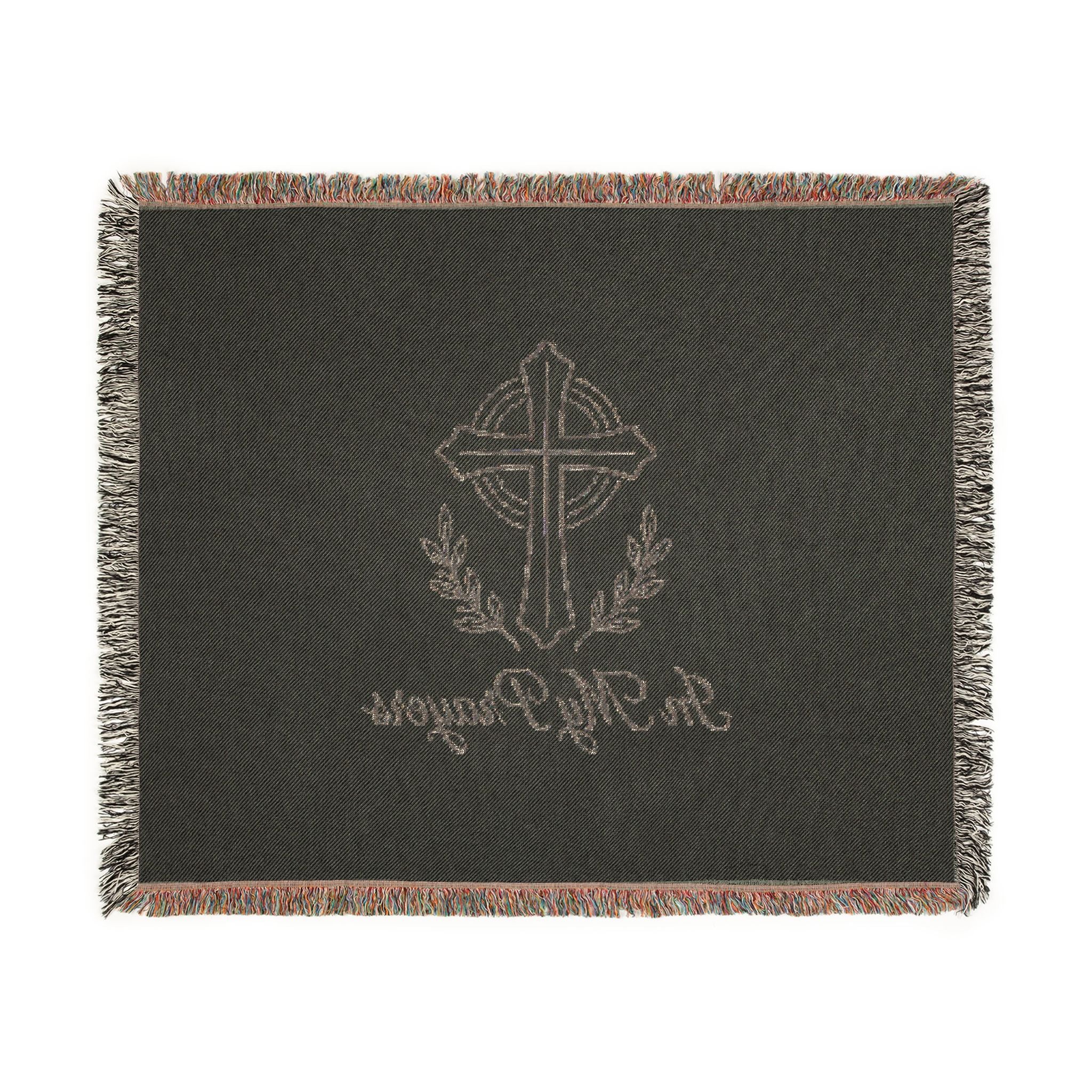 Religious Woven Blanket — 'In My Prayers' Cross Throw