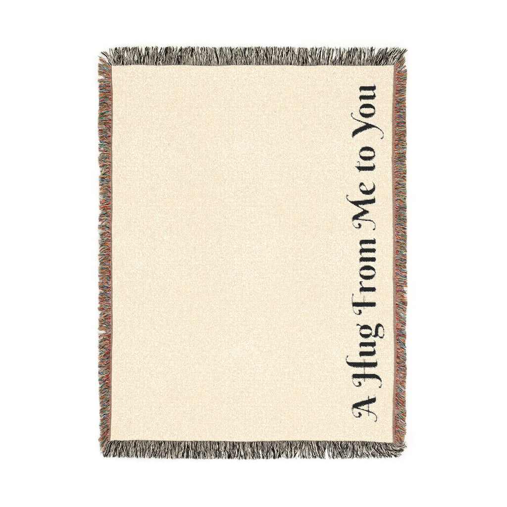 Sympathy Message Woven Blanket — “A Hug From Me to You” Cozy Cotton Throw
