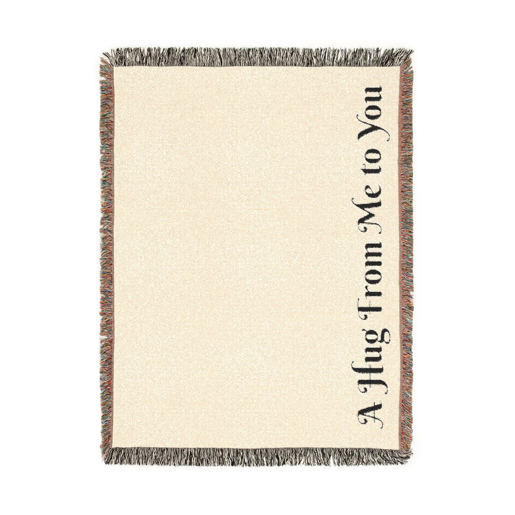 Sympathy Message Woven Blanket — “A Hug From Me to You” Cozy Cotton Throw