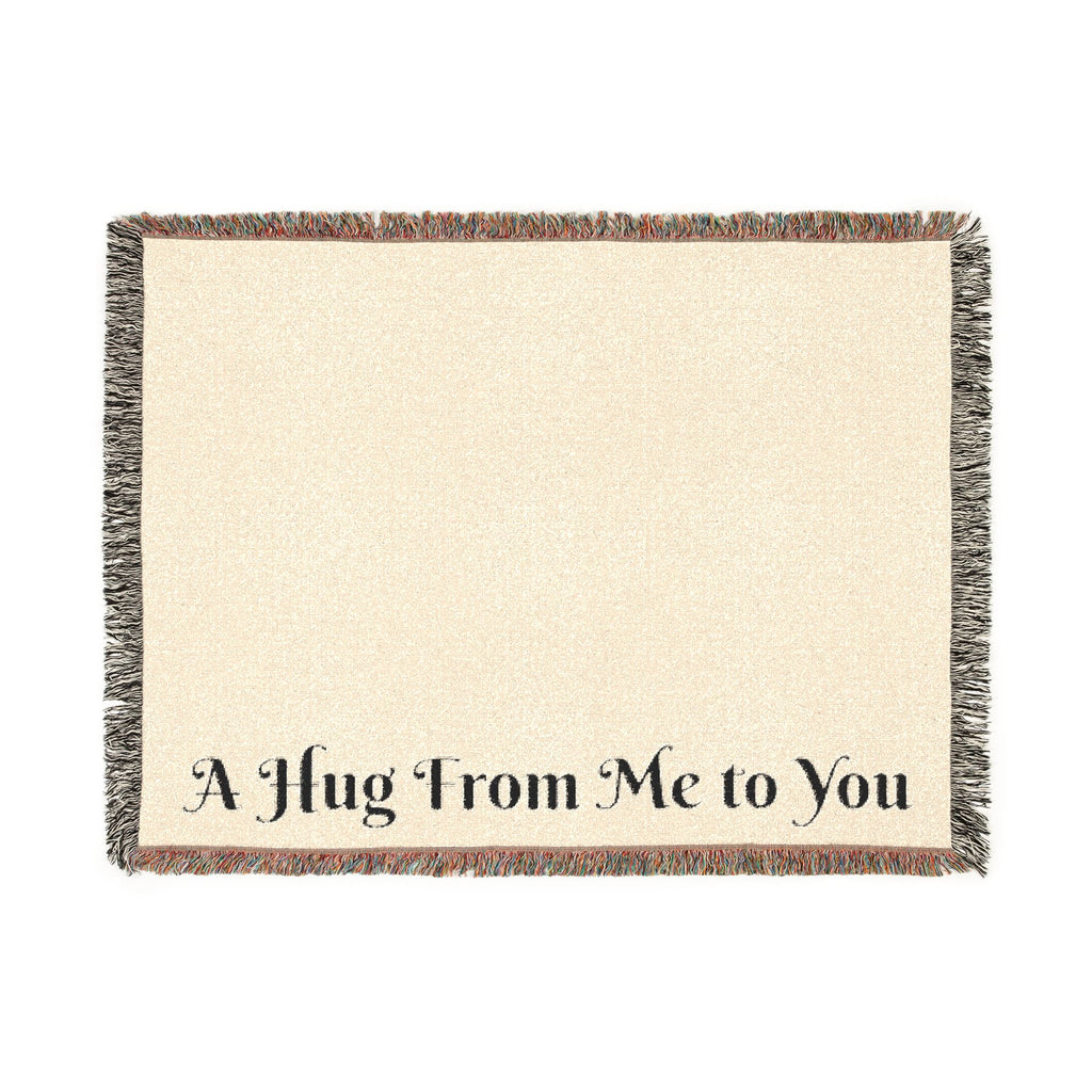 Sympathy Message Woven Blanket — “A Hug From Me to You” Cozy Cotton Throw