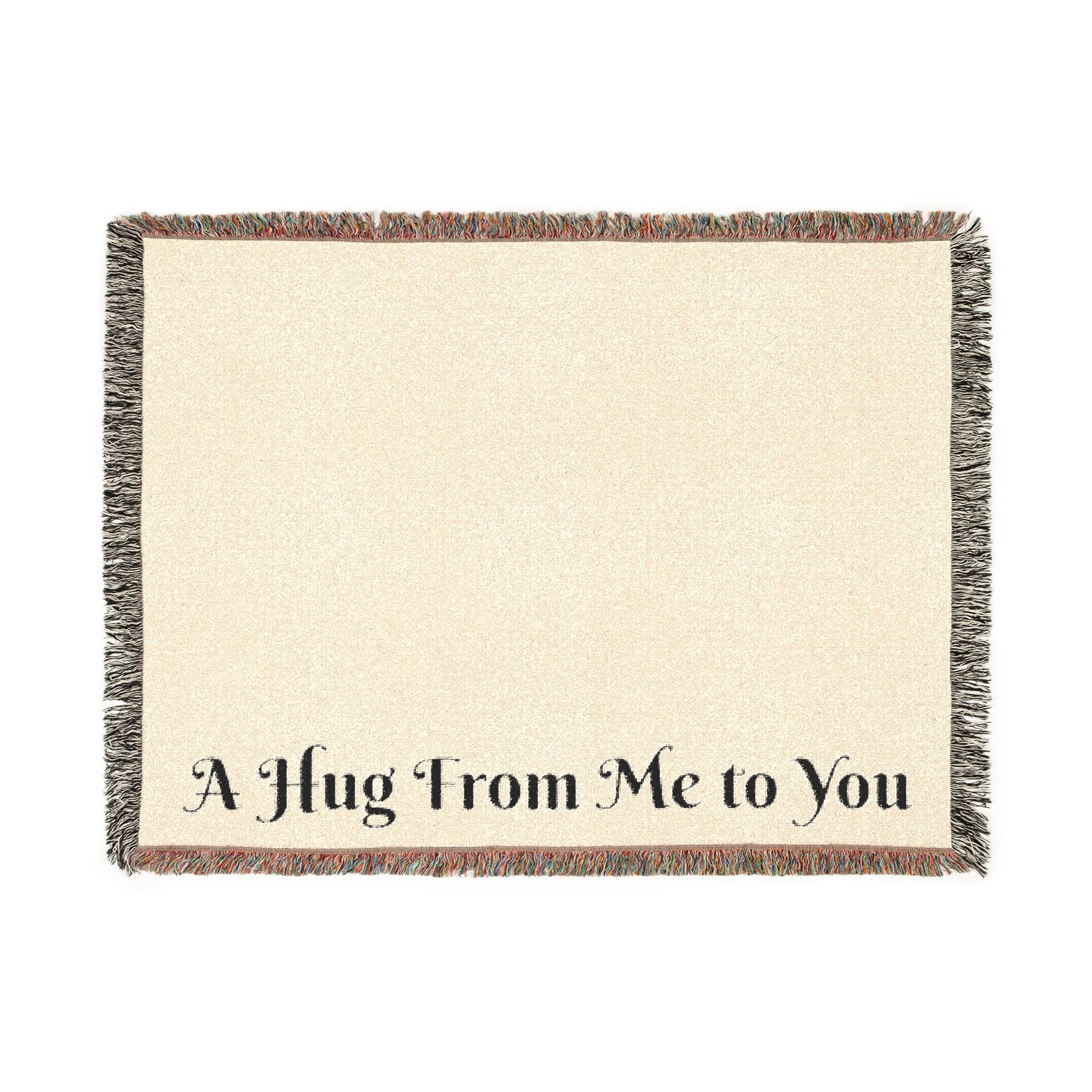 Sympathy Message Woven Blanket — “A Hug From Me to You” Cozy Cotton Throw