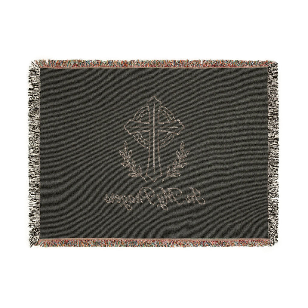 Religious Woven Blanket — 'In My Prayers' Cross Throw