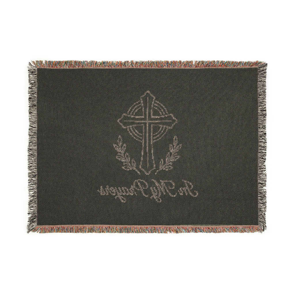 Religious Woven Blanket — 'In My Prayers' Cross Throw