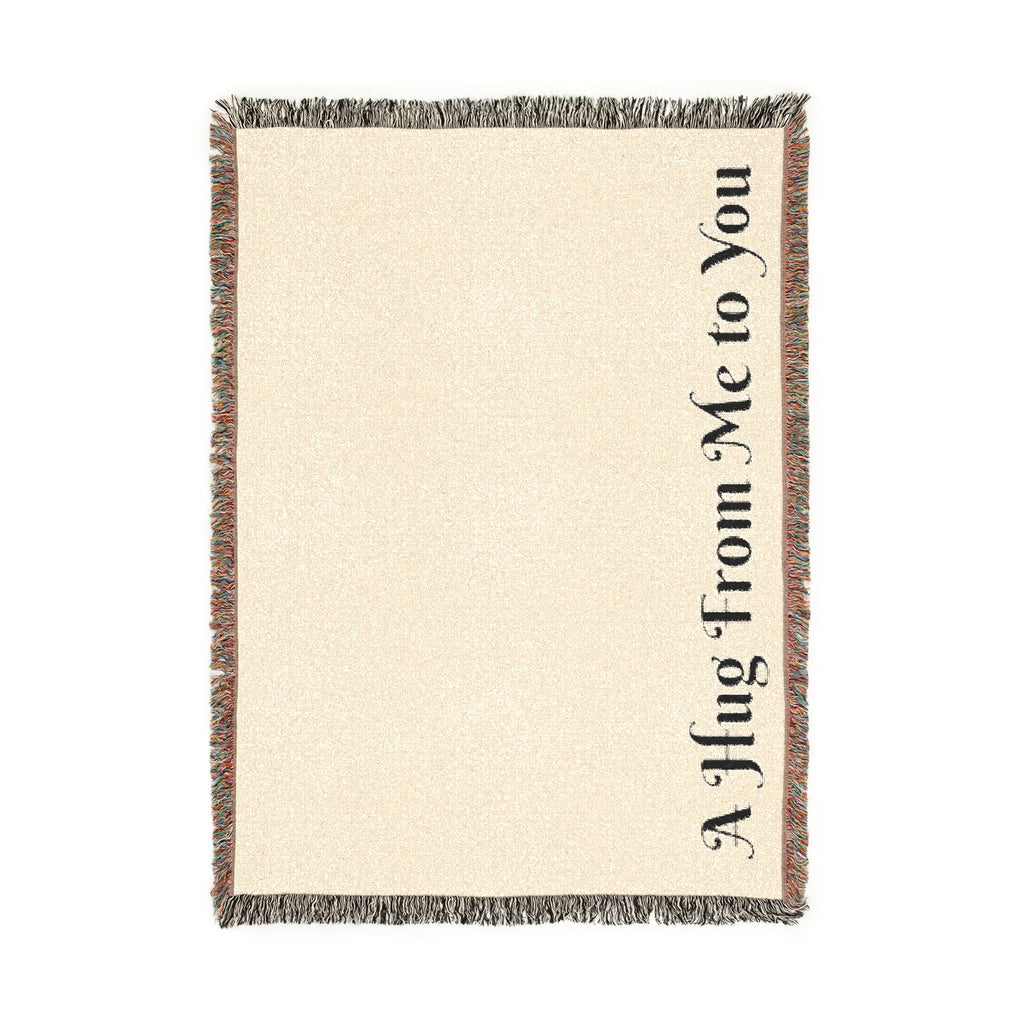 Sympathy Message Woven Blanket — “A Hug From Me to You” Cozy Cotton Throw