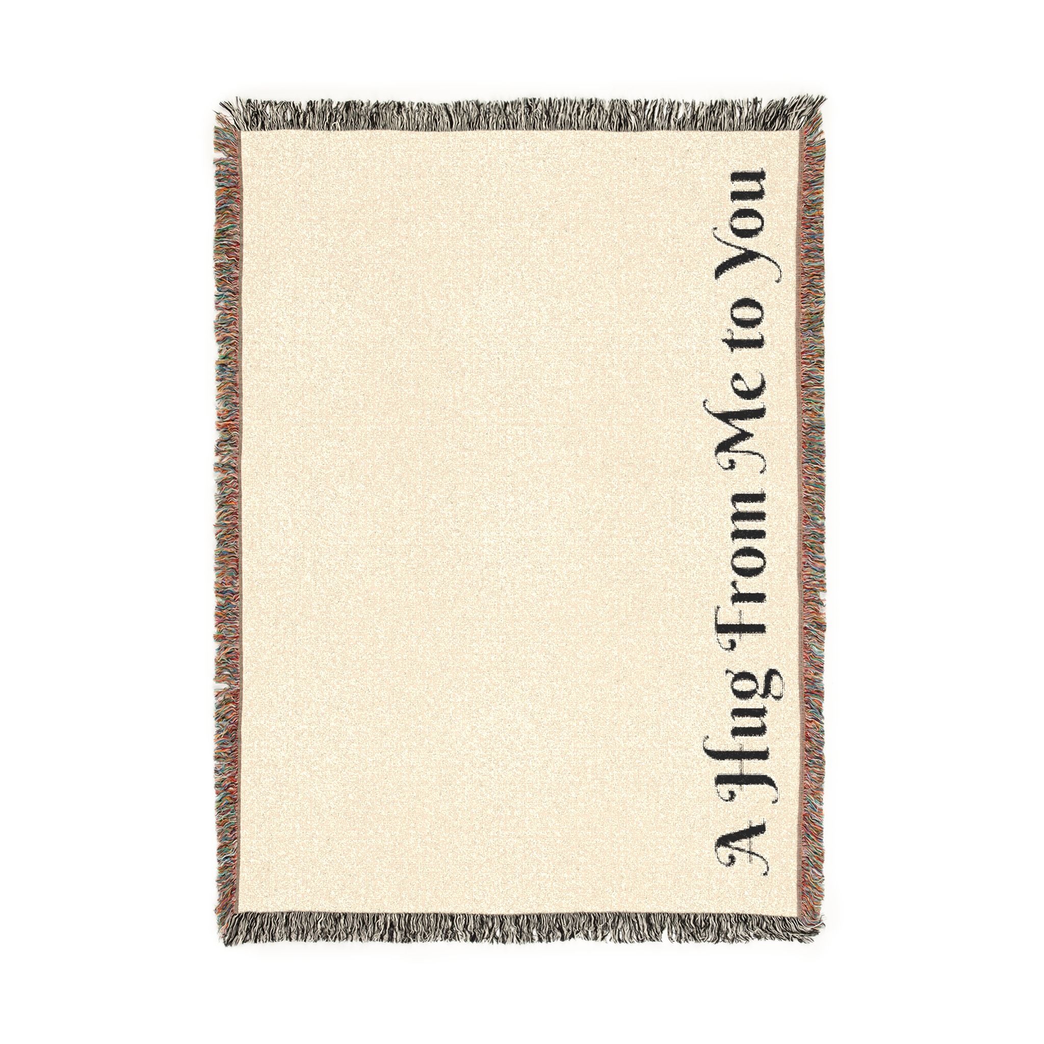 Sympathy Message Woven Blanket — “A Hug From Me to You” Cozy Cotton Throw