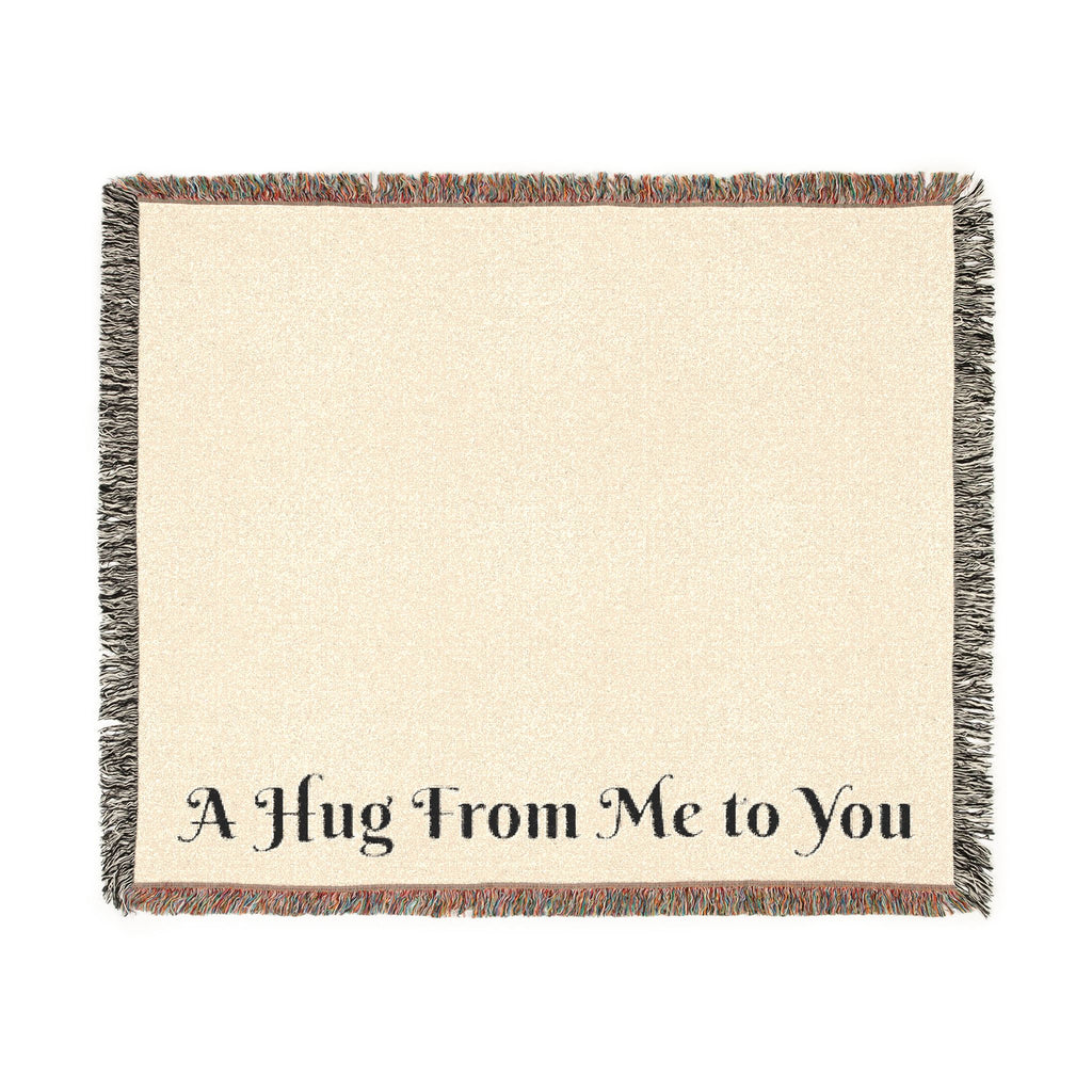 Sympathy Message Woven Blanket — “A Hug From Me to You” Cozy Cotton Throw