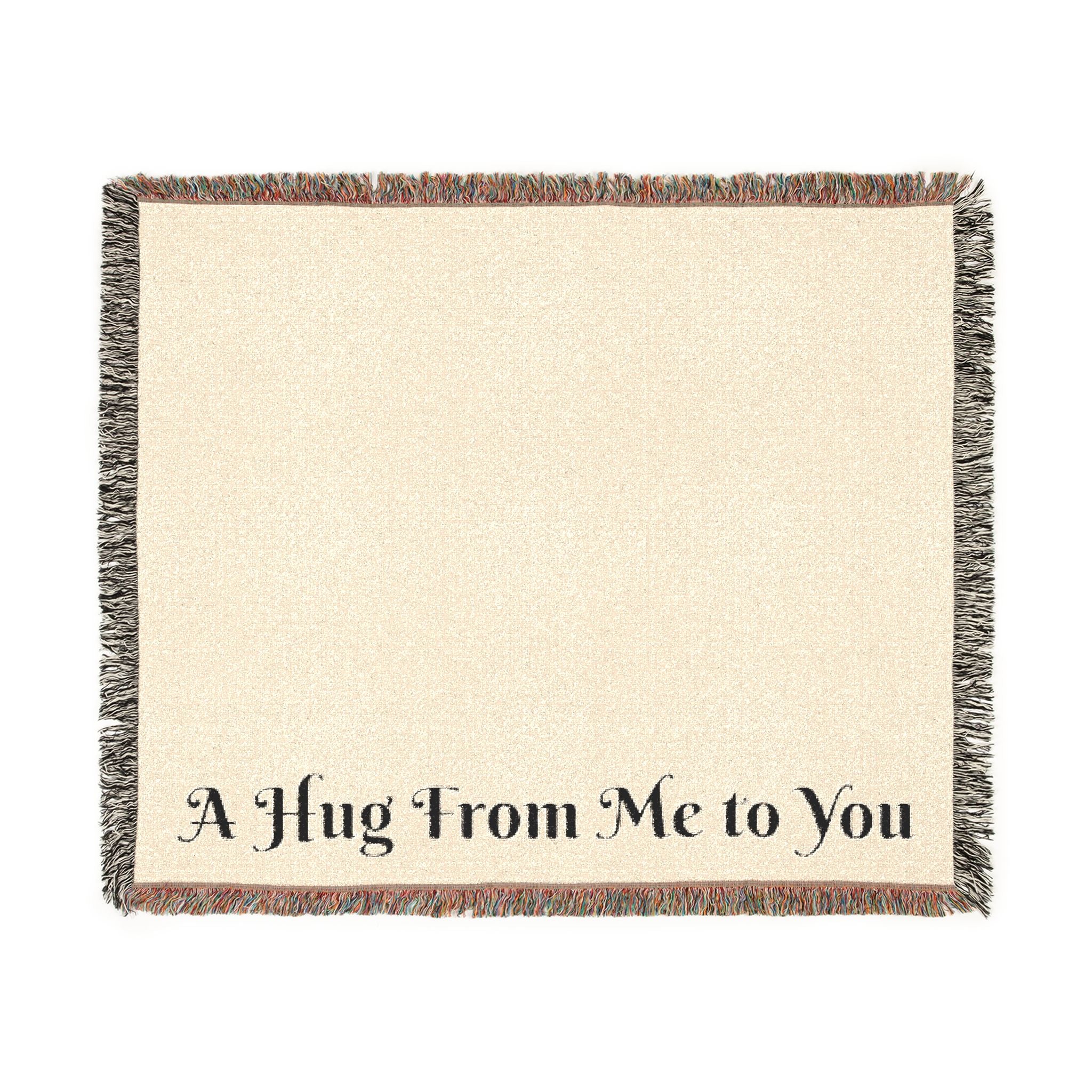 Sympathy Message Woven Blanket — “A Hug From Me to You” Cozy Cotton Throw