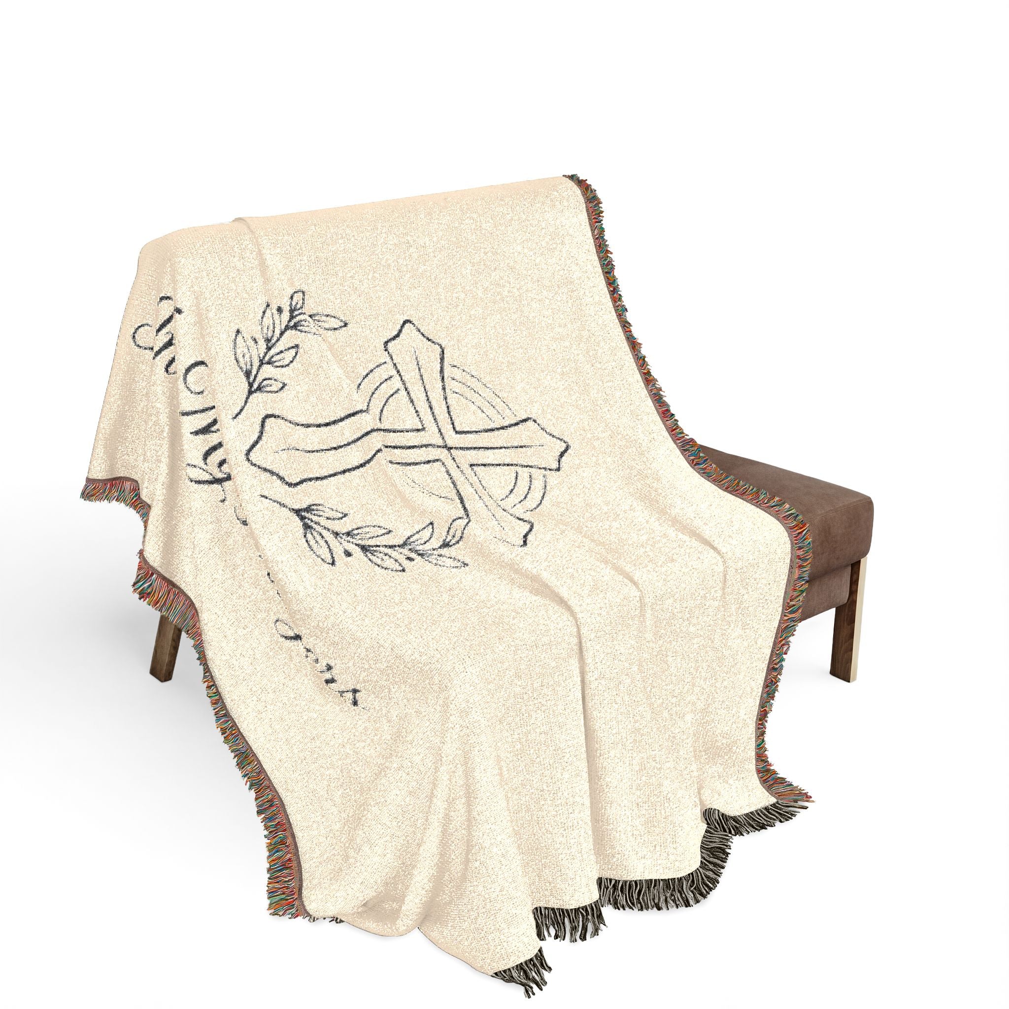 Religious Woven Blanket — 'In My Prayers' Cross Throw